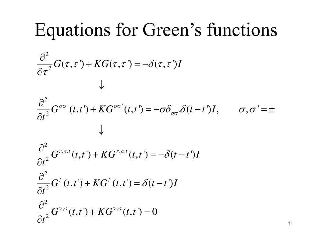 equations for green s functions