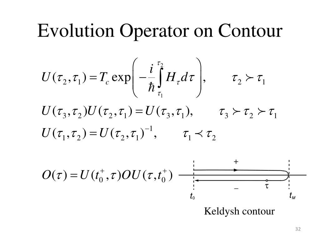 evolution operator on contour