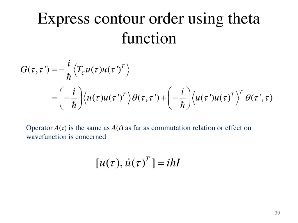 express contour order using theta function
