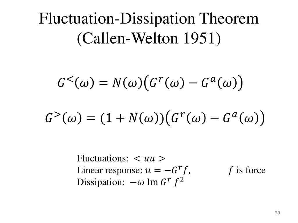 fluctuation dissipation theorem callen welton 1951