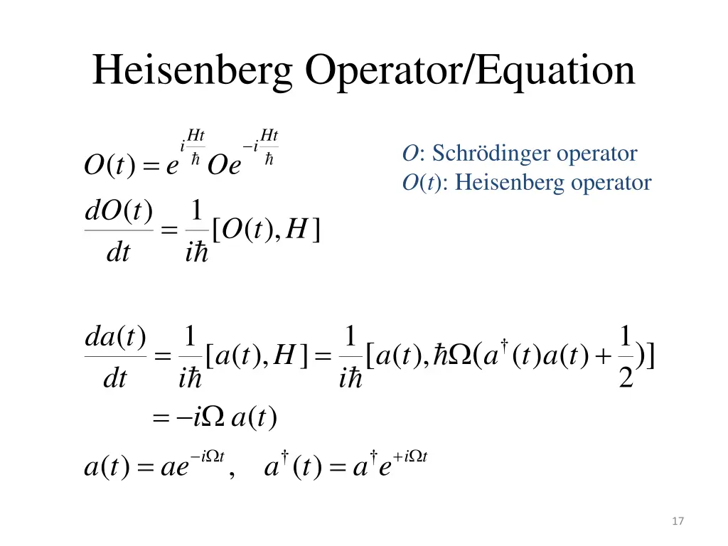 heisenberg operator equation