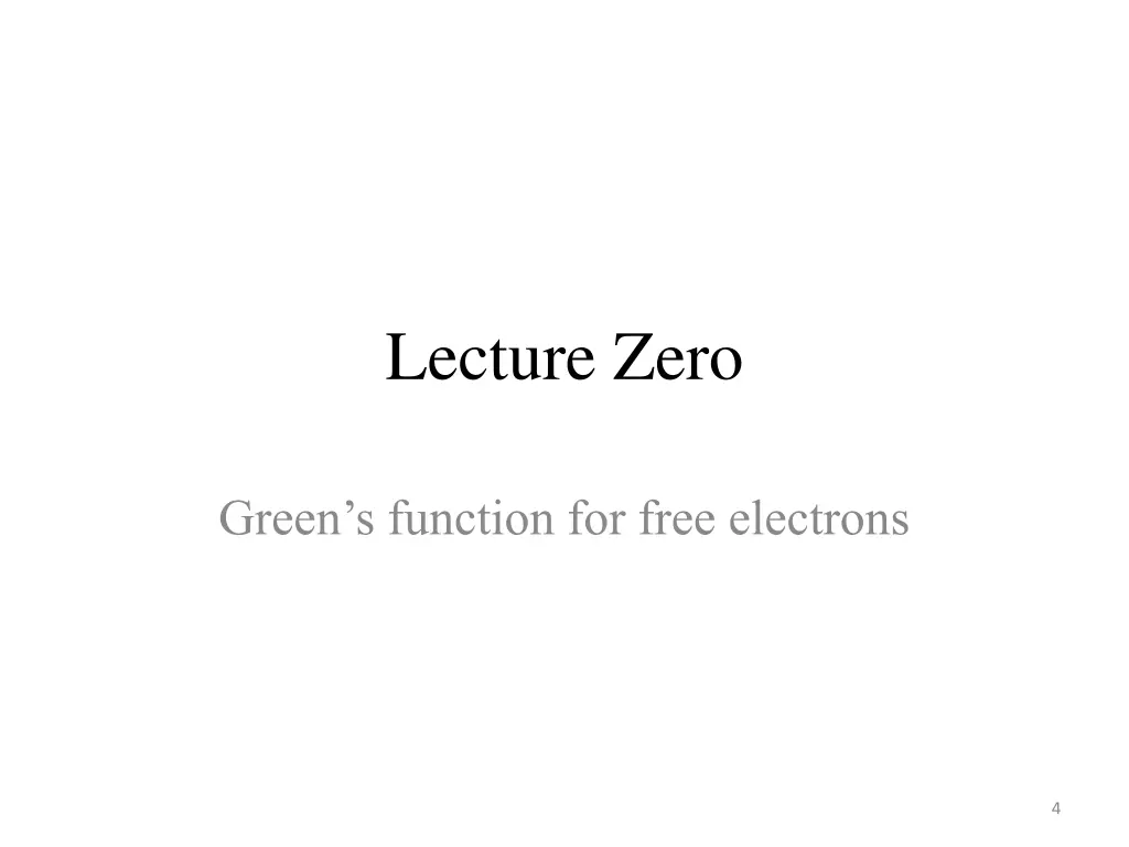 lecture zero