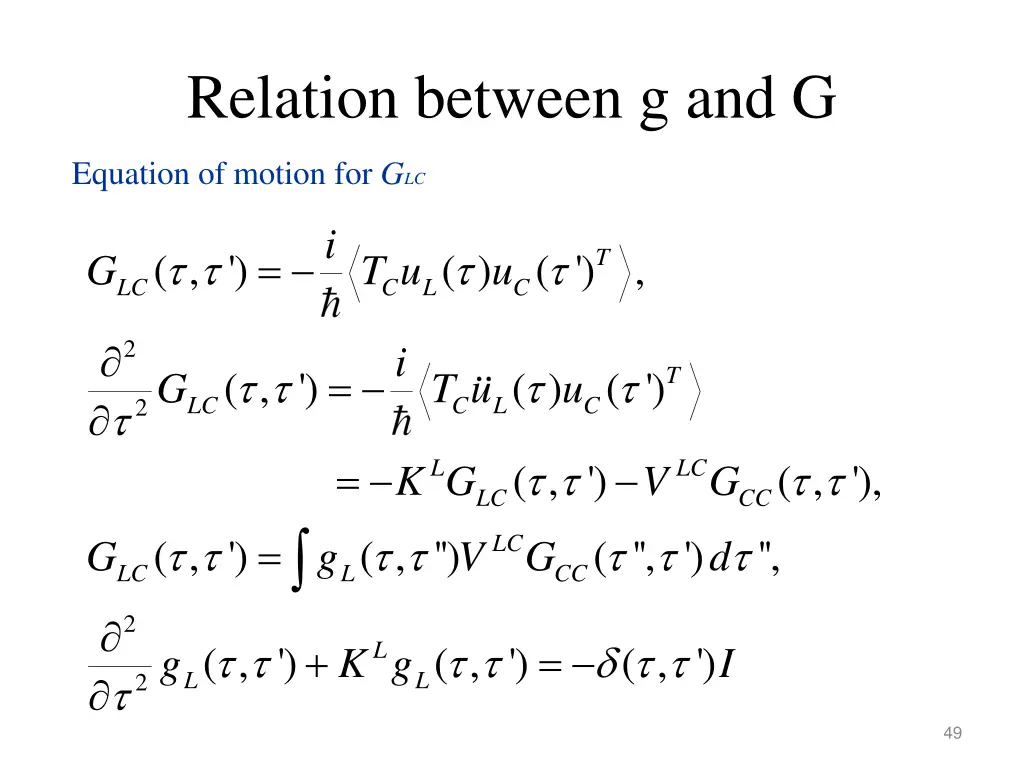 relation between g and g