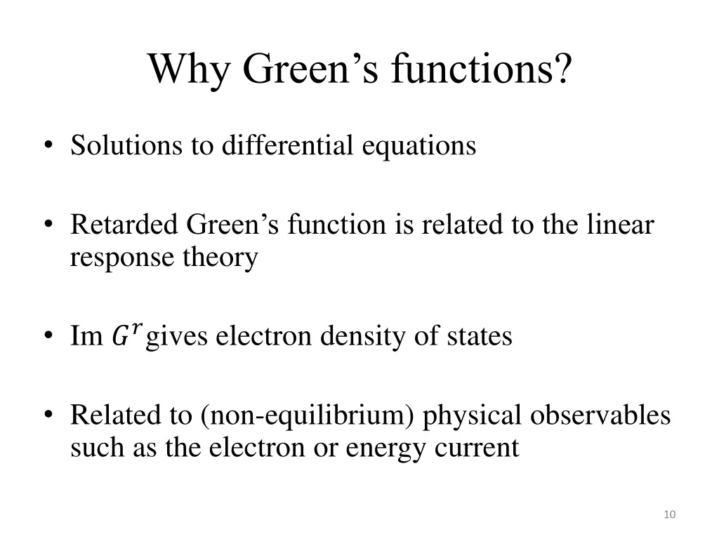 why green s functions