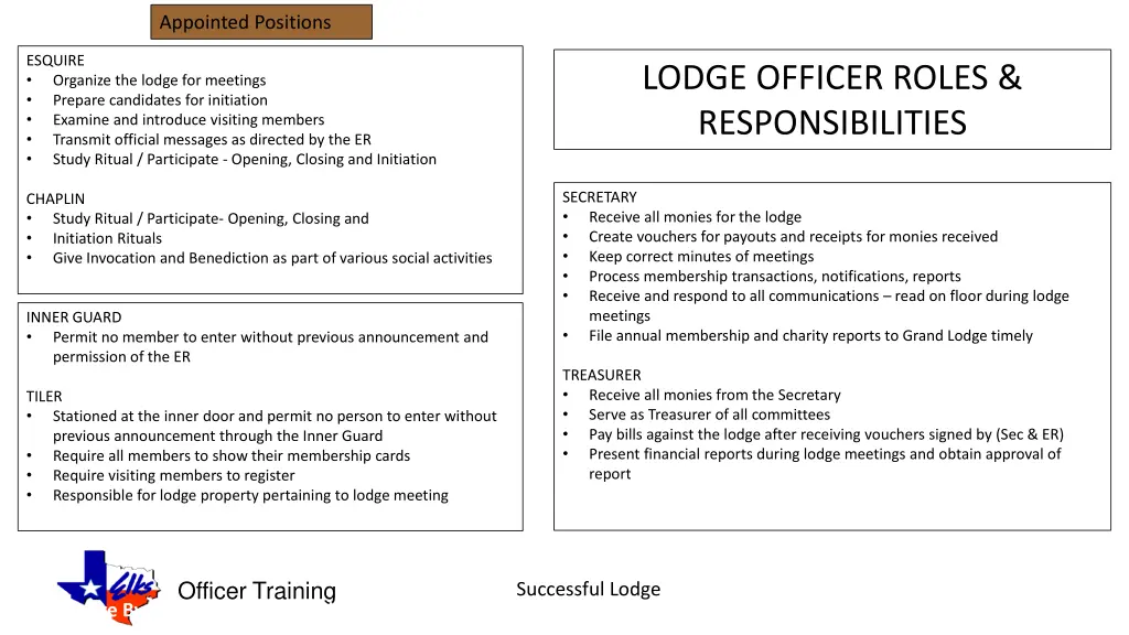 appointed positions