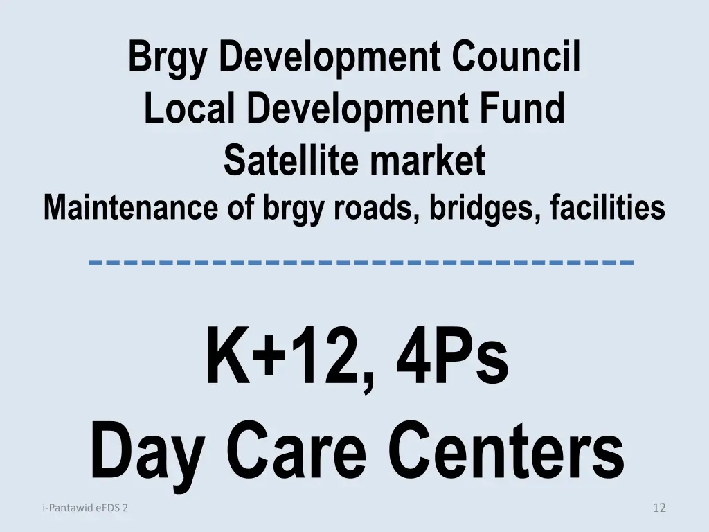 brgy development council local development fund