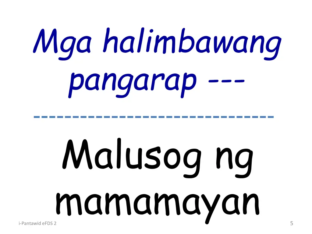 mga halimbawang pangarap