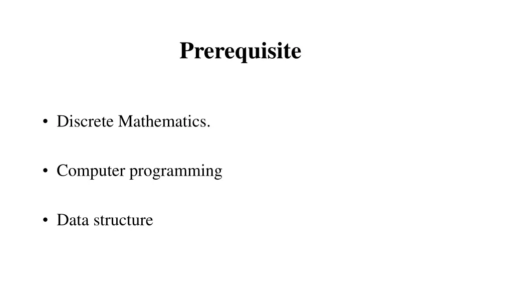 prerequisite
