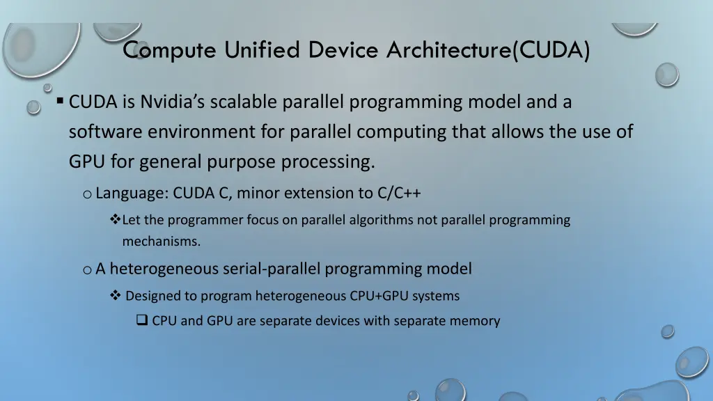 compute unified device architecture cuda