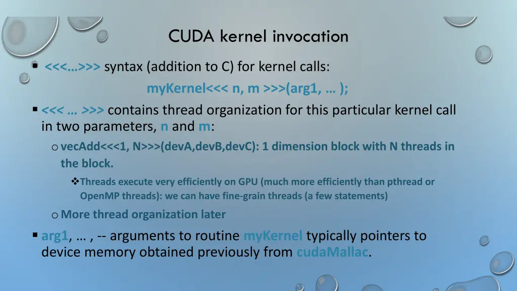 cuda kernel invocation