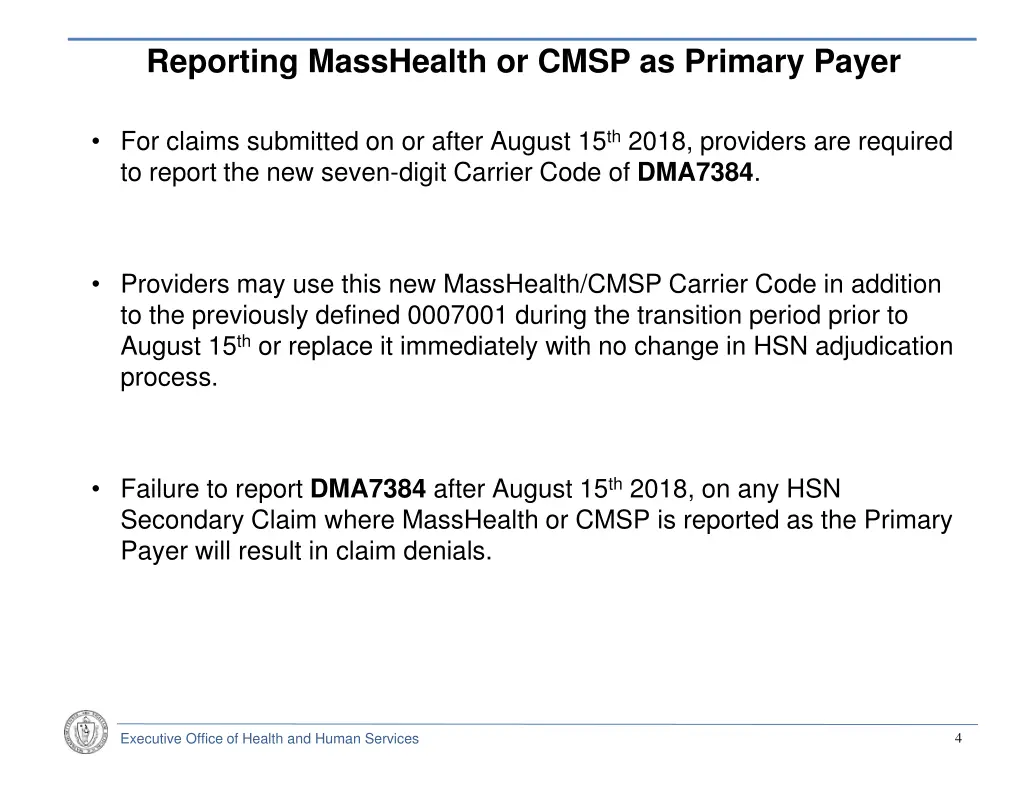 reporting masshealth or cmsp as primary payer