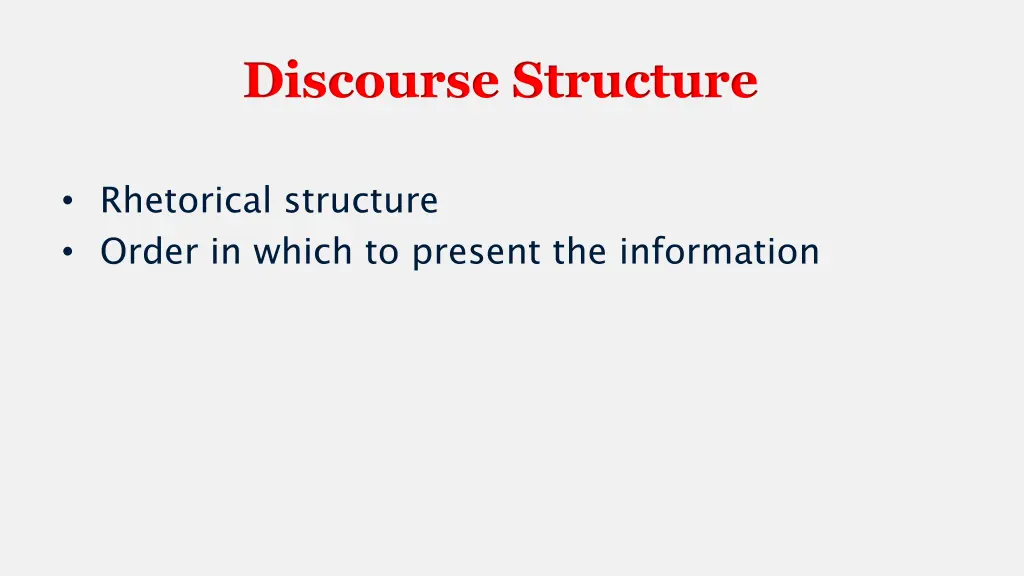 discourse structure