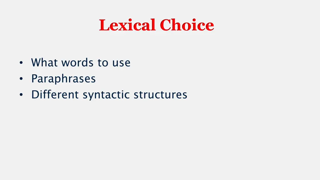 lexical choice