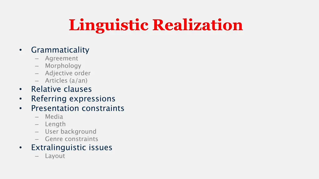 linguistic realization