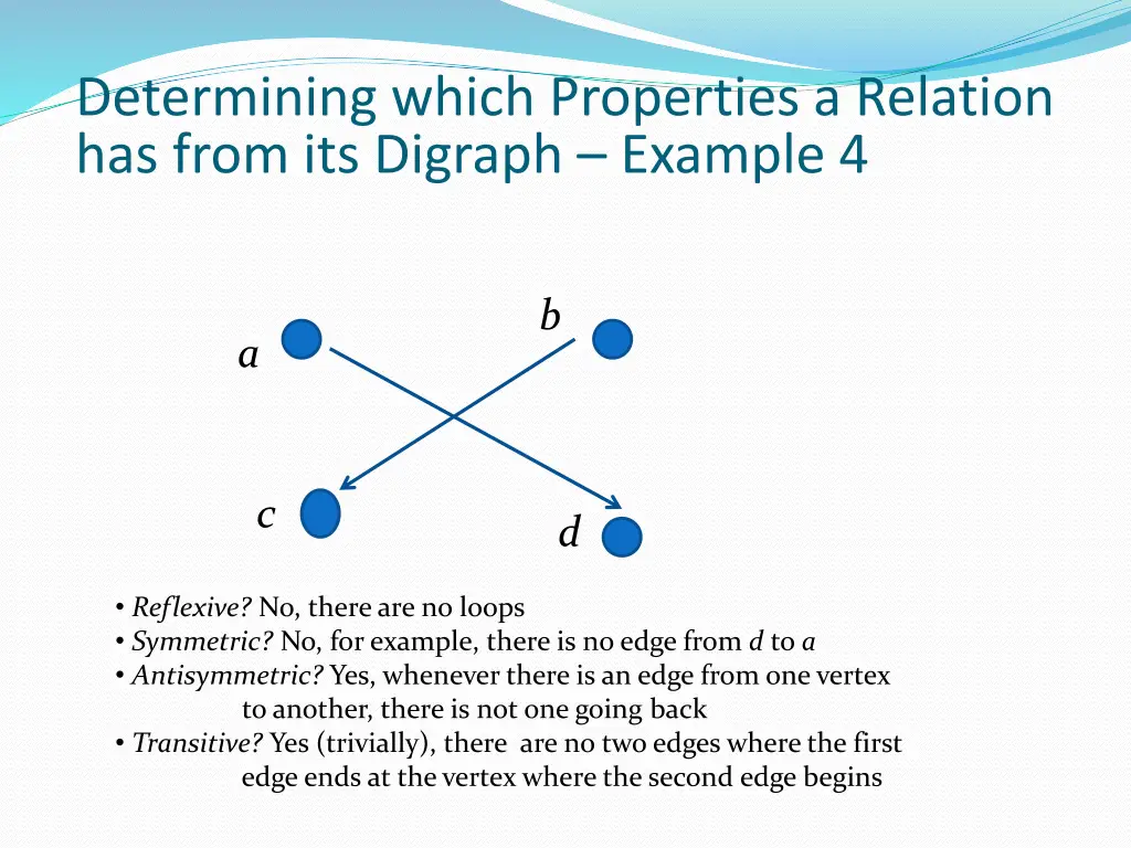 determining which properties a relation has from 4