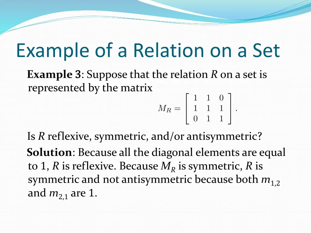 example of a relation on a set