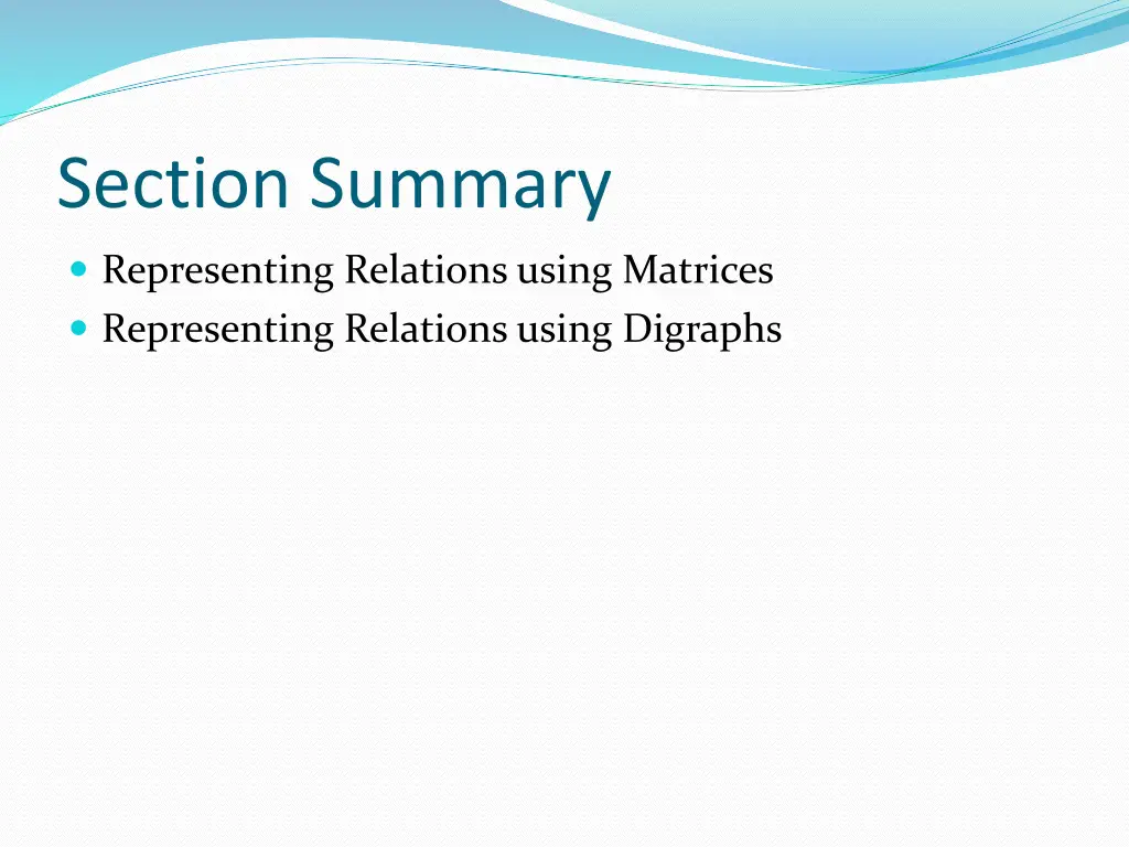 section summary 1