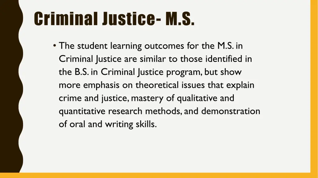 criminal justice m s