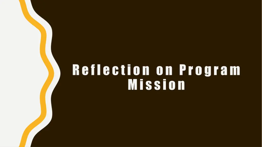 reflection on program mission