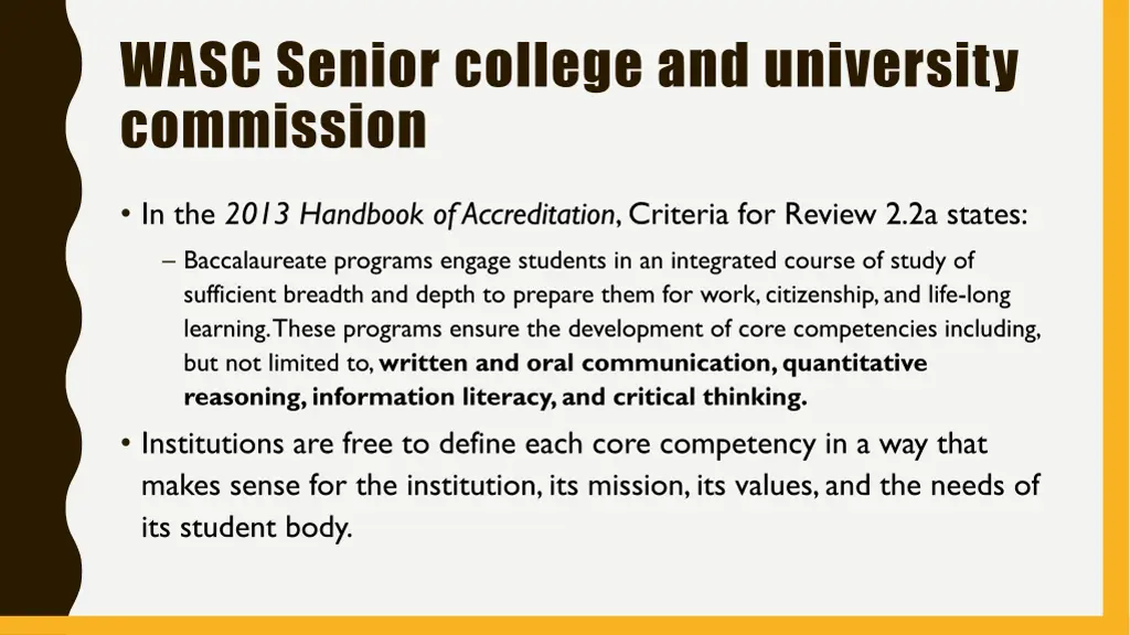 wasc senior college and university commission