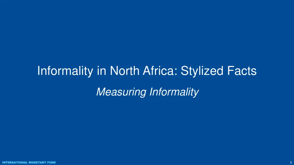 informality in north africa stylized facts 1