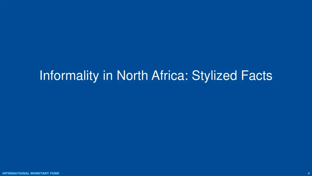 informality in north africa stylized facts