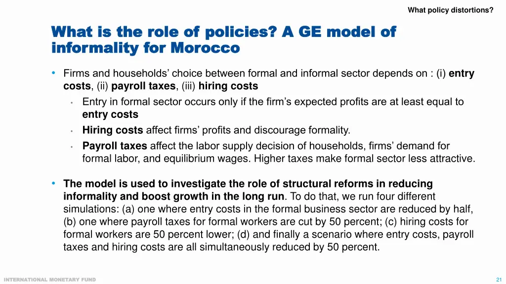 what policy distortions
