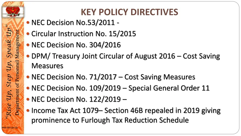key policy directives
