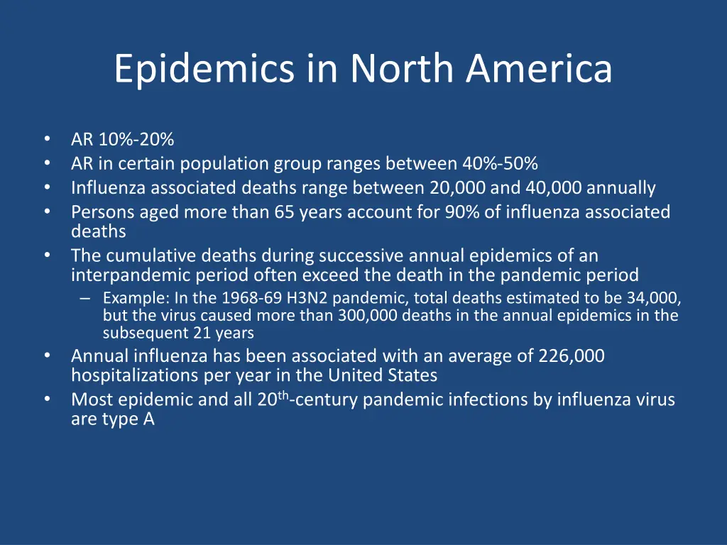 epidemics in north america