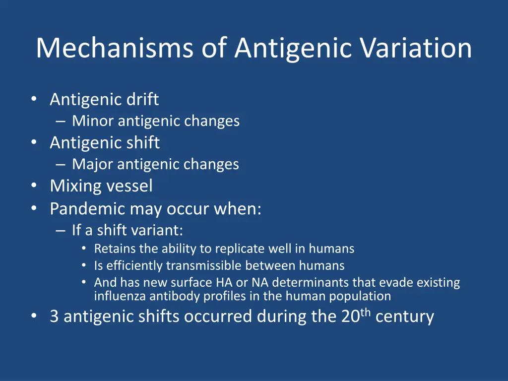 mechanisms of antigenic variation