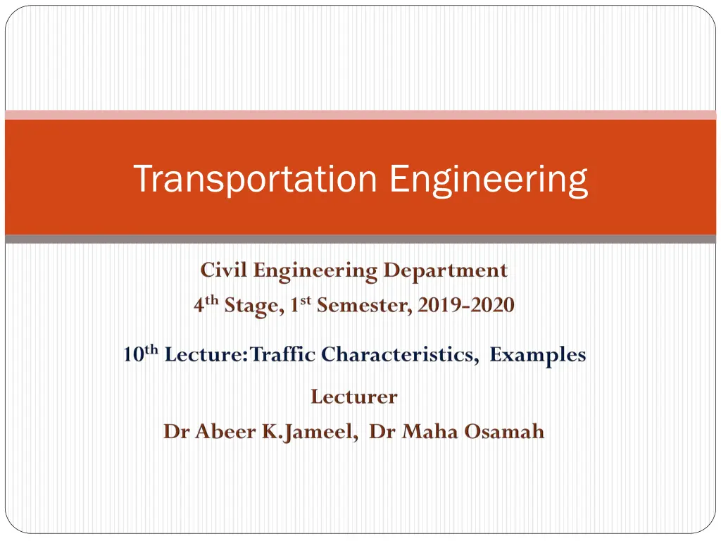 transportation engineering 1