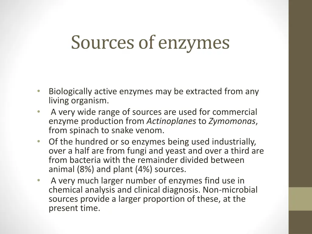 sources of enzymes