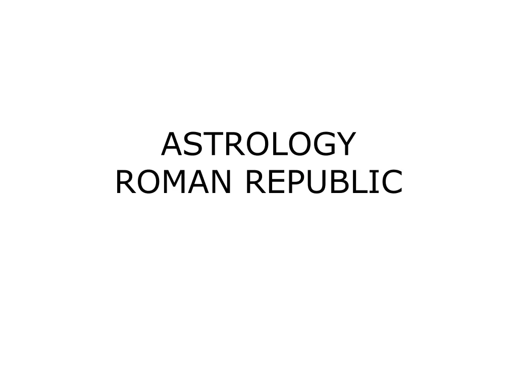 astrology roman republic