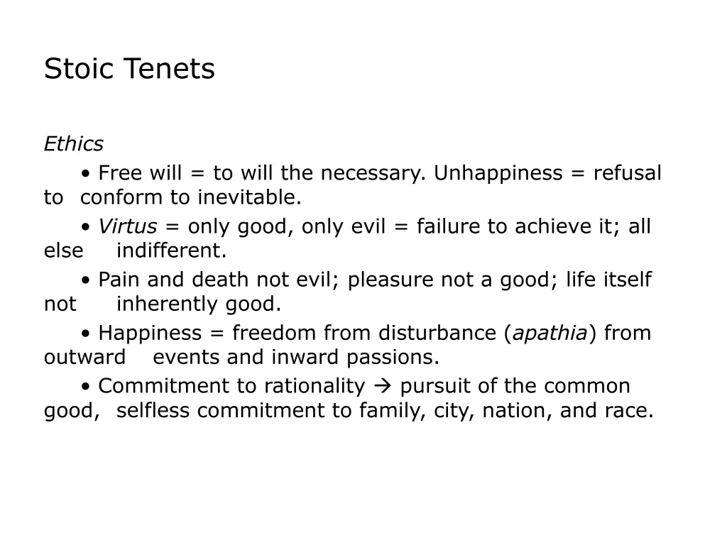 stoic tenets