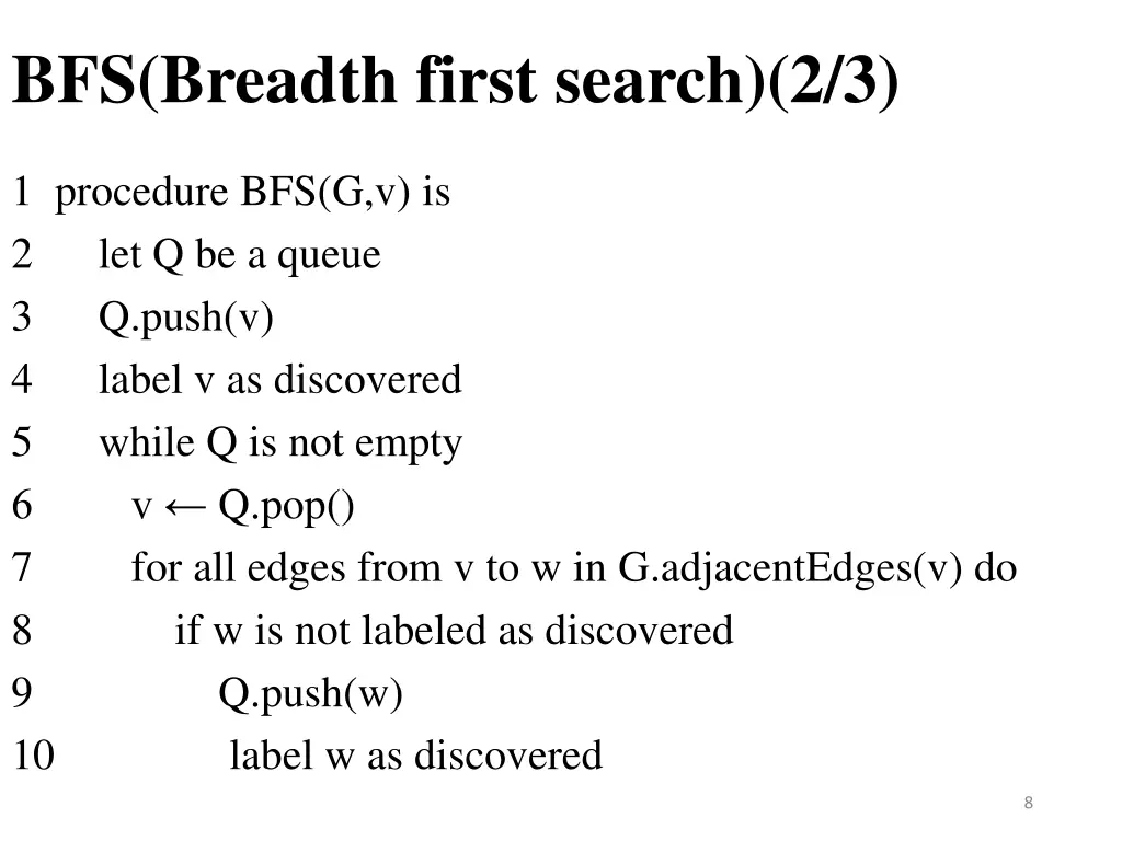 bfs breadth first search 2 3