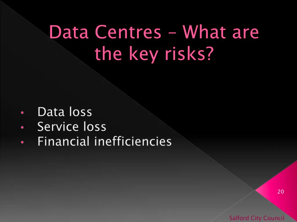 data centres what are the key risks