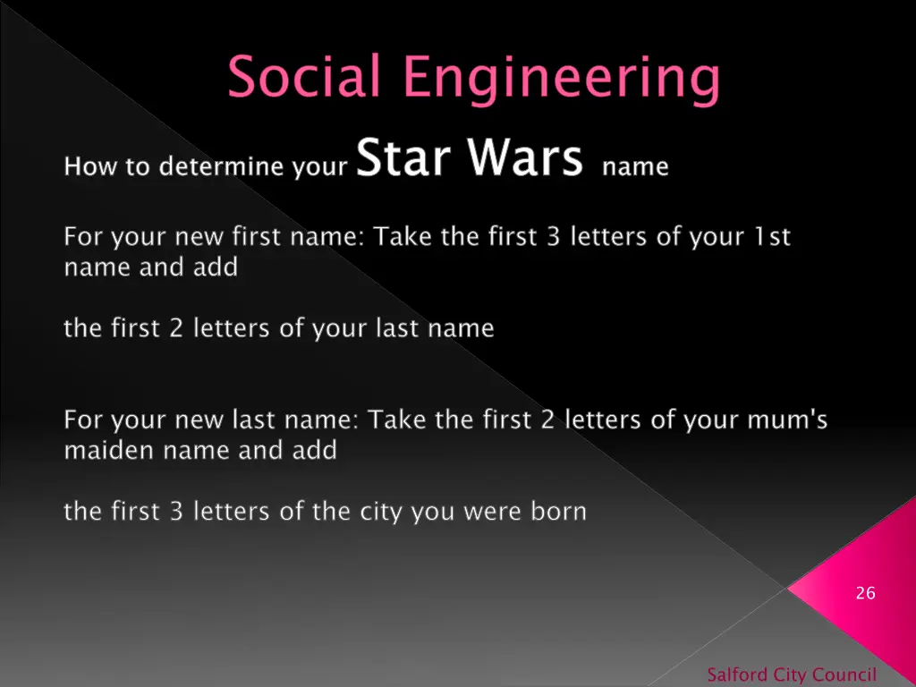 social engineering how to determine your star wars