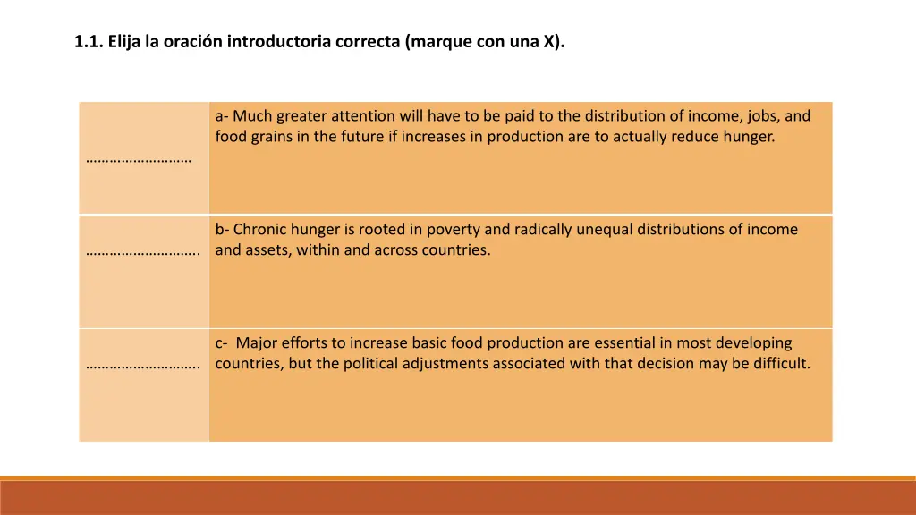 1 1 elija la oraci n introductoria correcta