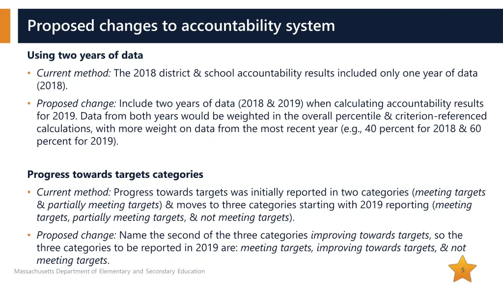 proposed changes to accountability system 2