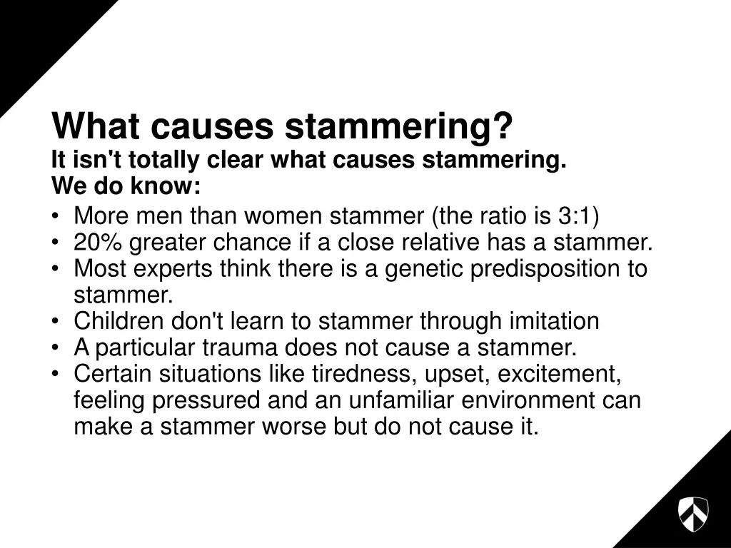 what causes stammering it isn t totally clear