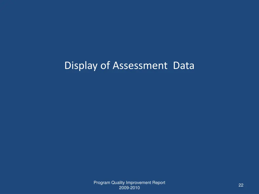 display of assessment data