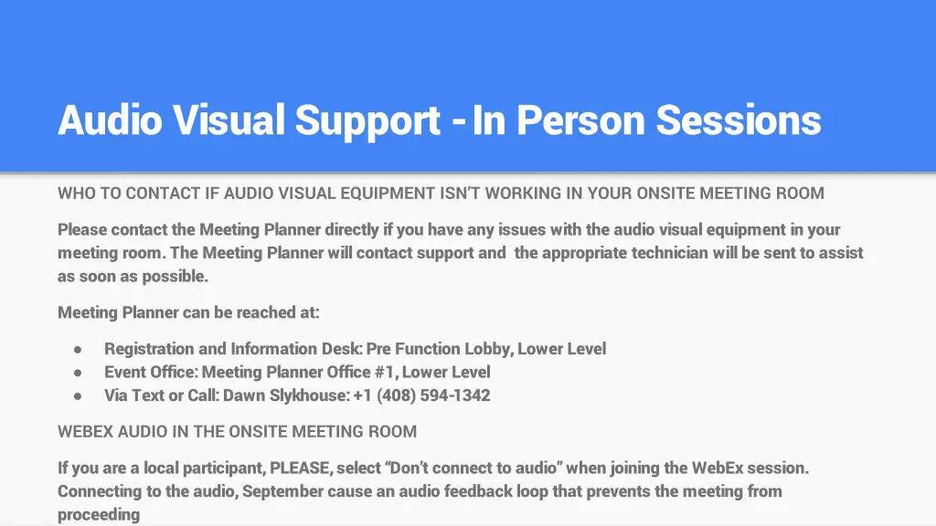 audio visual support in person sessions