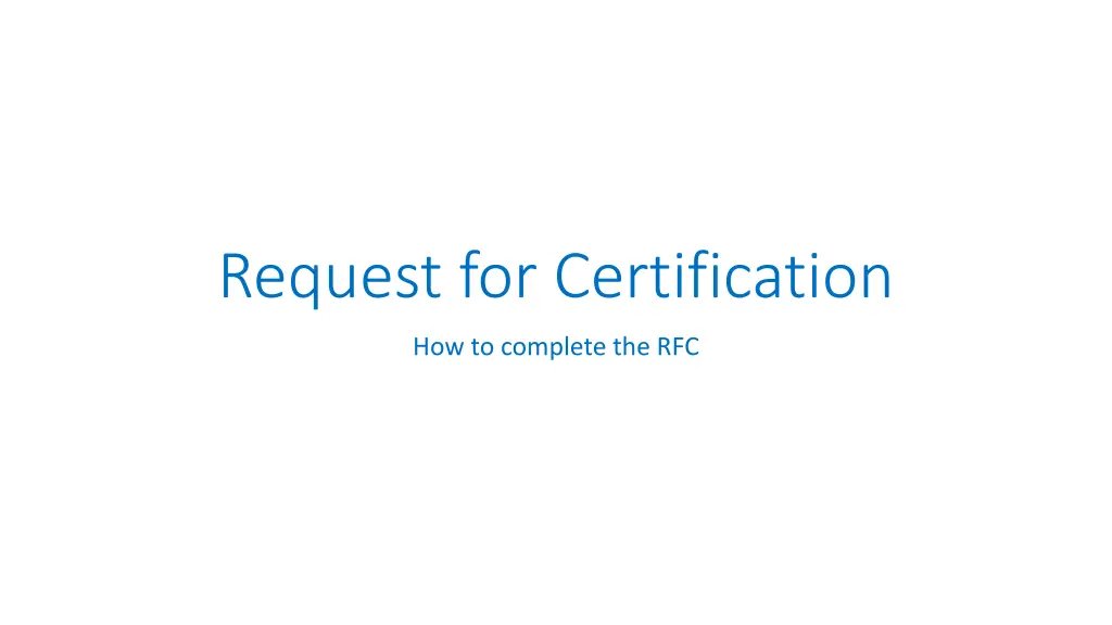 request for certification
