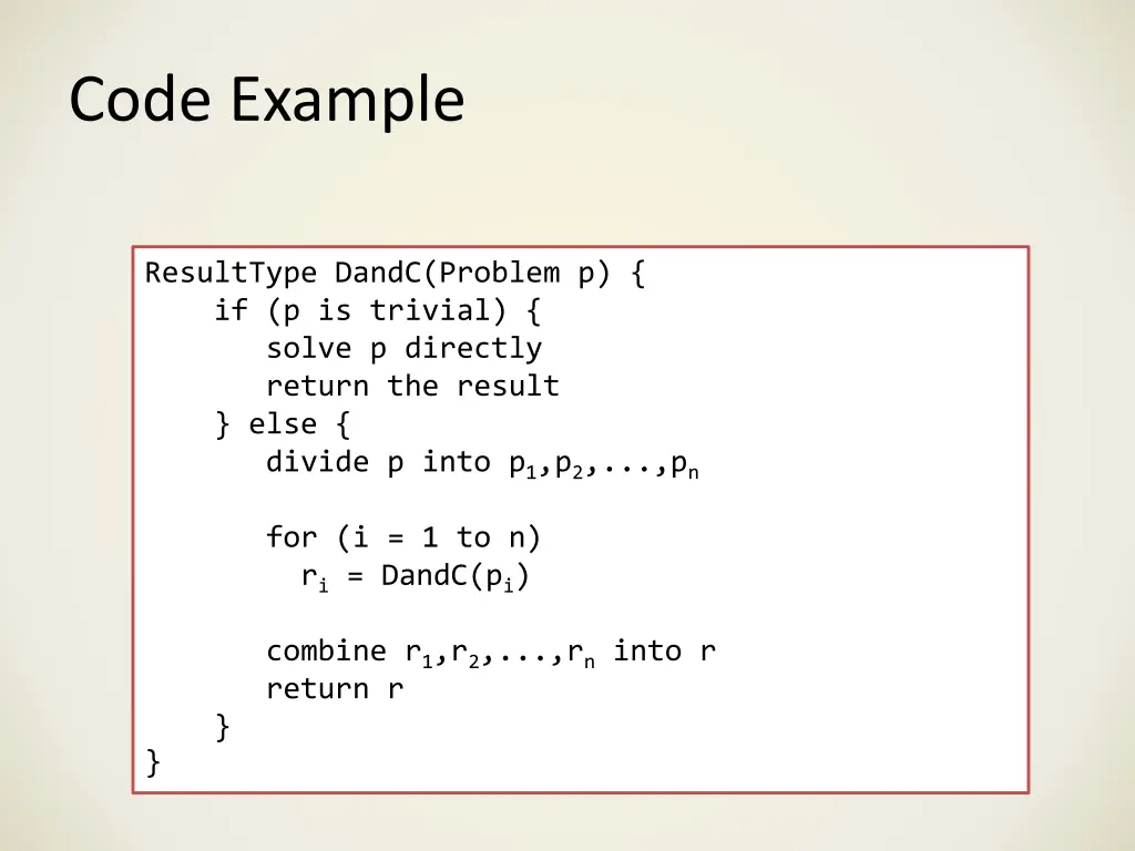 code example