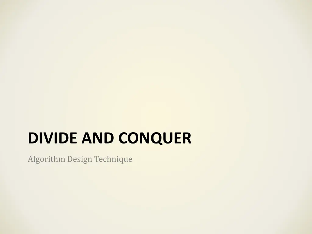 divide and conquer 1