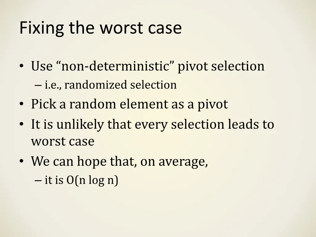 fixing the worst case 2