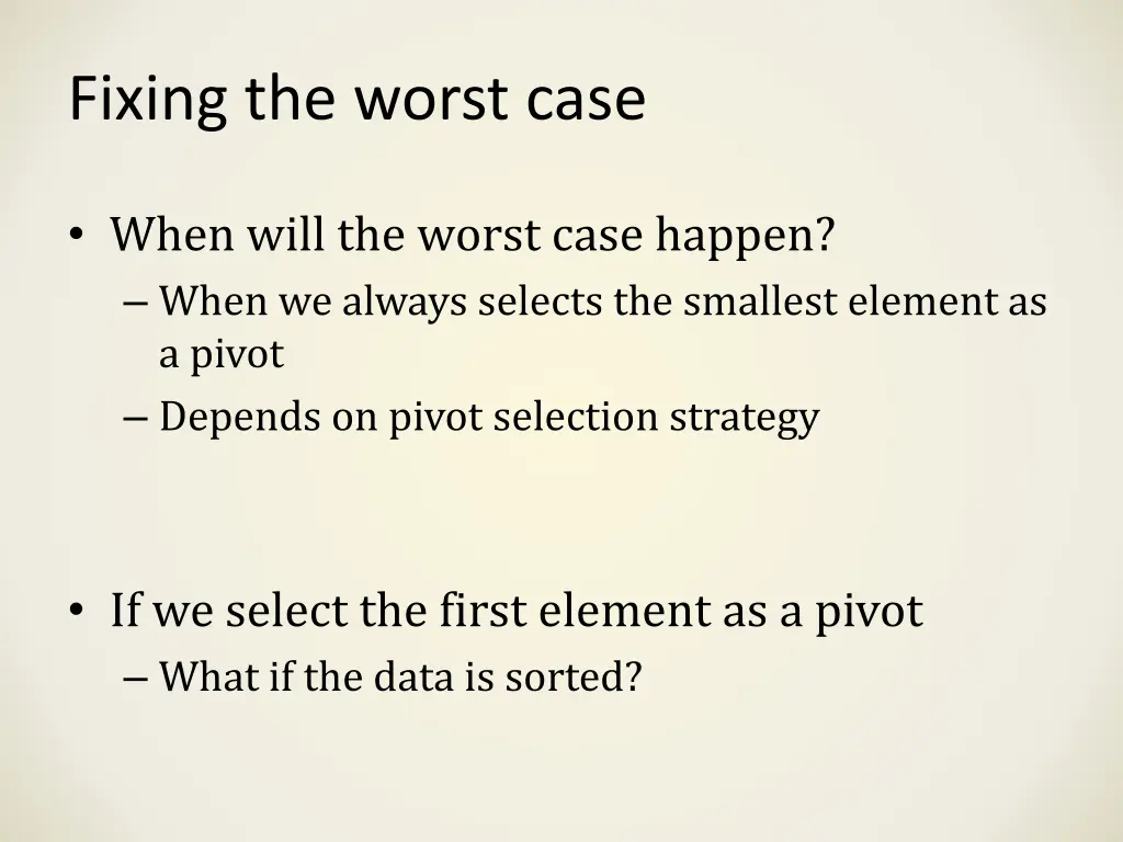 fixing the worst case