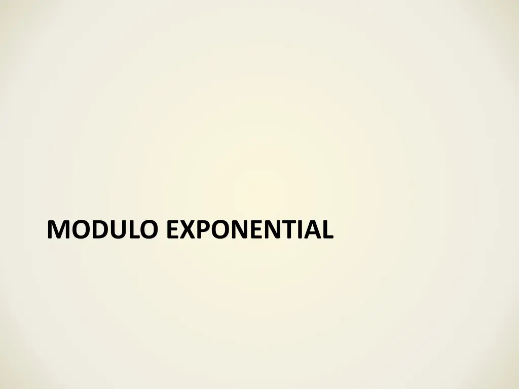 modulo exponential