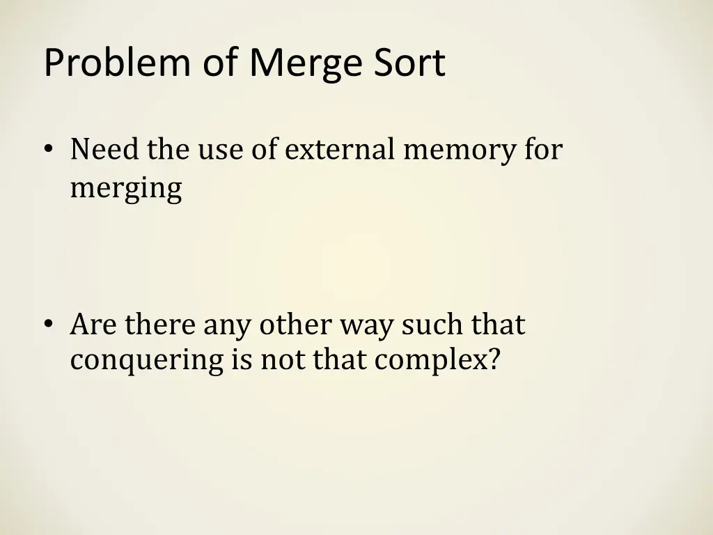 problem of merge sort