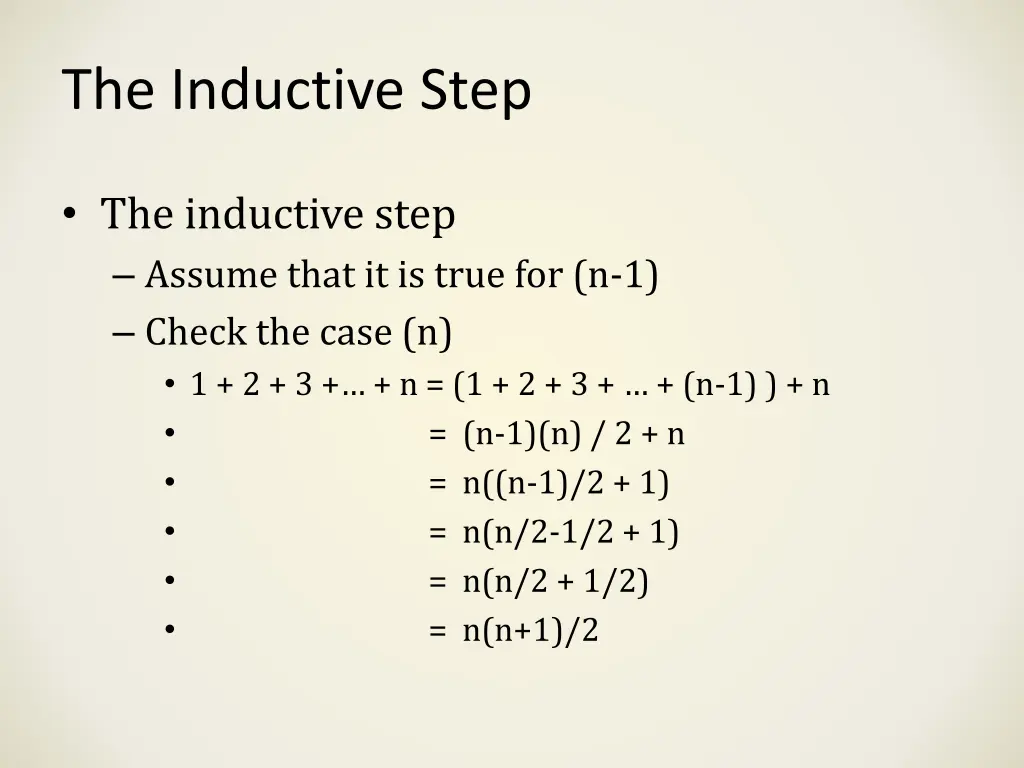 the inductive step